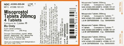 Misoprostol 200mcg 4ct Label.jpg Product Label - Misoprostol 200mcg 4ct Label